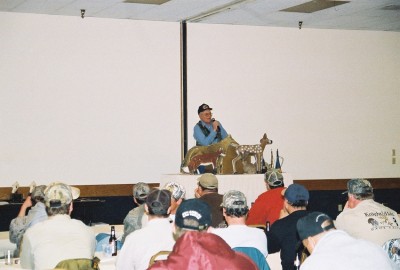 Walt Earl from Judith Gap givig some tips on calling coyotes.